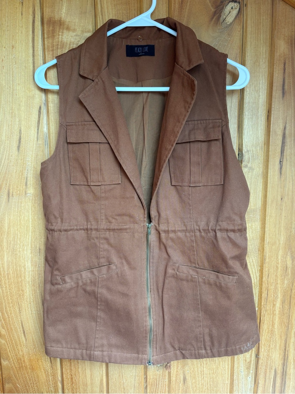 Peach Love California Tan Utility Vest